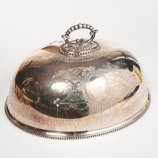 Large English silver plated meat dome
