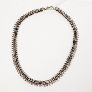 Vintage Rajasthan Indian silver choker necklace