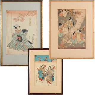 Japanese School, (3) woodblock prints