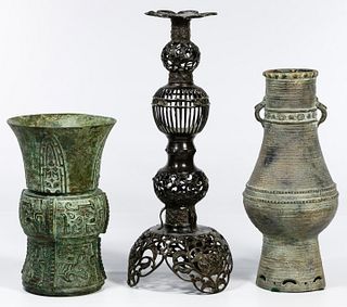 Japanese Metal and Ceramic Object Assortment
