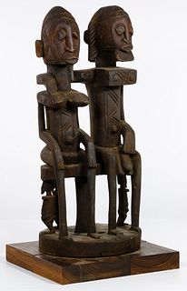 African Dogon Carved Wood Couple Sculpture
