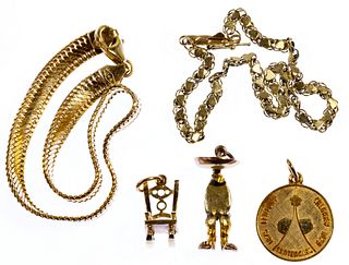 14k Gold Bracelet and Charm Assortment