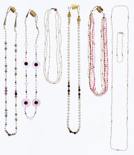 14k Gold, Semi-Precious Gemstone and Pearl Necklace and Bracelet Assortment