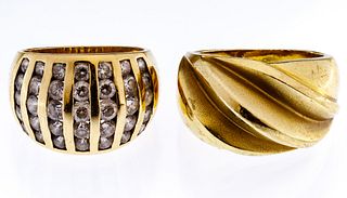14k Gold and Crystal Rings