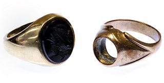 14k Gold and Onyx Ring and Setting