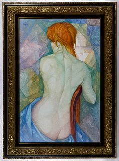 Gabriel Portoles (Spanish, b.1930) 'Portrait of a Nude' Oil on Board