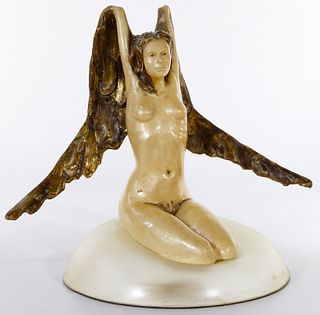 William Robertson (American, 20th Century) 'Angel of Death' Pearlized Polyester Sculpture