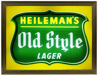 Old Style Lager Advertising Lighted Glass Sign