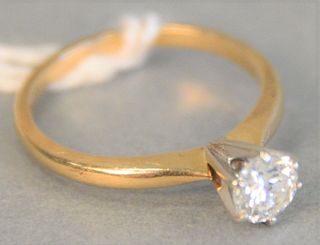 14k diamond engagement ring, diamond approximately .50cts., size 5 1/2.