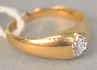 14k ring, center diamond, approximately .45cts. 5.6 gr.