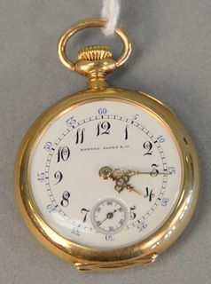 18k gold Hansel Sloan & Co. lapel watch, 30.1 mm, Total weight 31 gr.