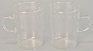 Set of thirteen Schott Mainz cups with handles, 3 1/2" h., light wear.