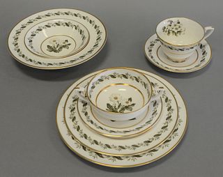 Royal Worcester "Bernina" china service, includes plates, tureen, serving platter, cups, teapots, etc., 124 pieces.