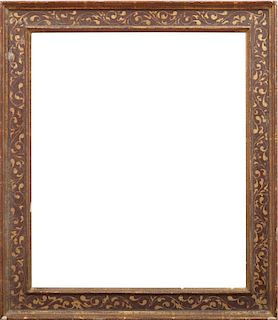 FLORENTINE STYLE PAINTED AND PARCEL-GILT PICTURE FRAME