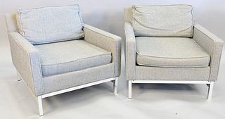 Pair Knoll style club chairs, 26 1/2" h.