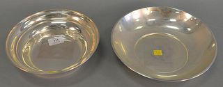 Two sterling silver bowls, dia. 8 1/2" and 10", 22.4 t.oz.