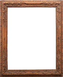 ITALIAN CARVED FRUITWOOD PICTURE FRAME, PROBABLY VENETIAN
