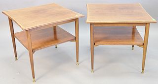 Pair Mid-Century Rosewood end tables, 23" h., top 24" x 24"