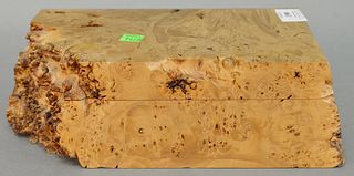 Michael Elkan (1942 - 2014), burl wooden nesting box with two interior covered box compartments, 3 1/2" h. x 11" w. x 5 3/4" d. Provenance: The Estate