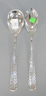 Cohr & Co. sterling silver serving set, largest 11 1/2", 11 3/4", t.oz. 8.7.