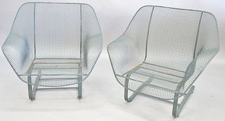Pair Russell Woodard sculptura, springer chairs, 31" h.