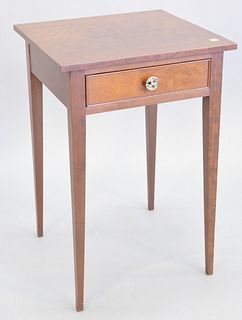 Eldred Wheeler custom cherry Federal-style one drawer stand, 27 1/2" h., top 17 1/2" x 19".