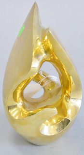 Joachim Berthold (1912 - 1990), abstract brass sculpture, signed J. Berthold, ht. 9 3/4".