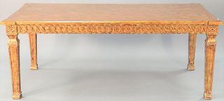 Contemporary dining table, ht. 30 in., top 41" x 78".