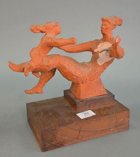 Chaim gross, terracotta figural group of nude female and child, sold "as is", 10" x 12", Provenance: Estate of William and Teresa Patton, Lake Ave Gre