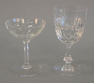 Twelve pieces of crystal stemware to include ten white wine and six red wine.