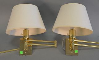 Pair of Hansen brass reticulated wall mount lamps with all parts, marked Hansen Lamps, New York.