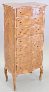 Louis XV style lingerie chest, seven drawers, 42" h., top 11 1/2" x 19 1/2". Provenance: The Estate of Andrew Wolf, New Haven, CT, Arts Chief.