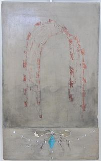 Daniel Gendron (b. 1959), "Study for Archais Technique of Ecstasy" 1991, acrylic, chalk and graphite on wood, signed verso, 18" x 11".