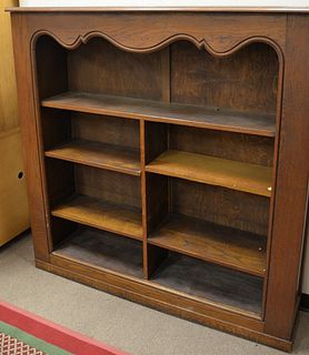 Four bookshelves, oak, 20th C., minor wear/loss, ht. 61", lg. 14 1/2'.