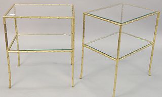Pair Bagues style end tables, 26" h., top 16" x 22".