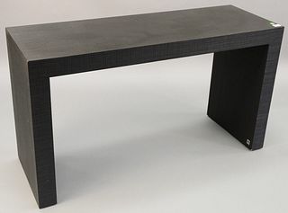 Armani Casa wood carved desk in ebony finish, 27 1/2", top 17 1/4" x 49 1/2". Provenance: The Estate of Andrew Wolf, New Haven, CT, Arts Chief.