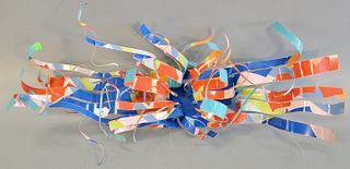 Dorothy Gillespie (American, 1920 - 2012), enamel on metal, abstract ribbon form sculpture, polychrome, signed "Dorothy Gillespie, 2/11", approx. 38" 