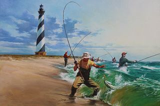 Dennis Lyall (B. 1946) "Cape Hatteras Lighthouse"
