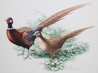Zeng Xiaolian (B. 1939) "Common Pheasant Pair"