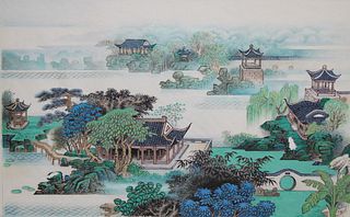 Yang Wenqing (B. 1951) "Suzhou Gardens"