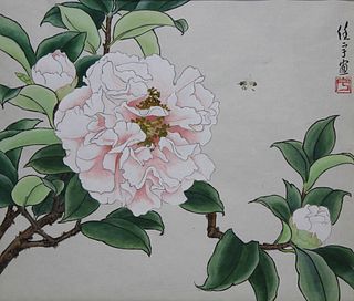 Ren Yu (B. 1945) "Peony Camellia"