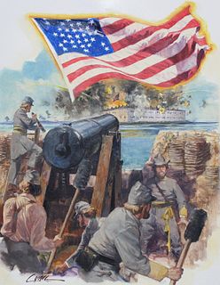 Dennis Lyall (B. 1946) "Fort Sumter Flag"