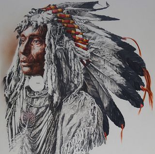 Chris Calle (B. 1961) "Assiniboine Headdress"