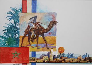 John Swatsley (B. 1937) "Morocco Desert Scene"