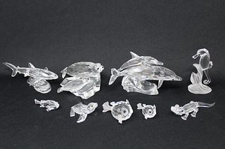 (9) Swarovski Crystal Sea Life Figures with Boxes