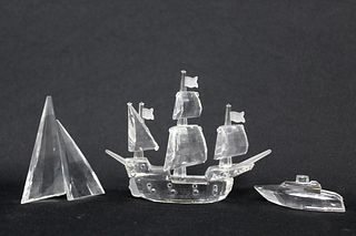 (3) Swarovski Crystal Boats