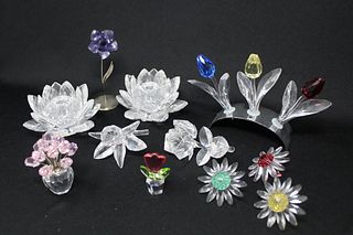(11) Swarovski Crystal Floral Articles