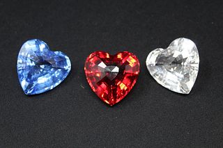 (3) Swarovski Crystal Hearts