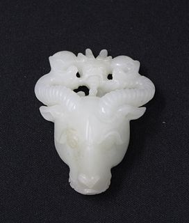 Carved Chinese Jade Ram's Head