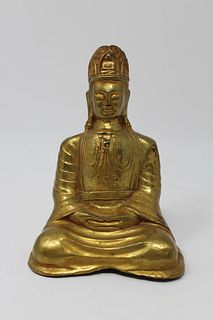Gilt Bronze Tibetan Figure